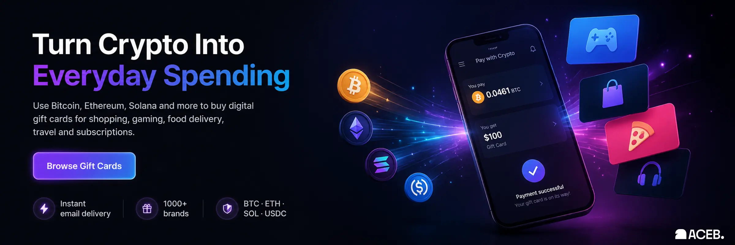 Turn crypto into everyday spending Banner